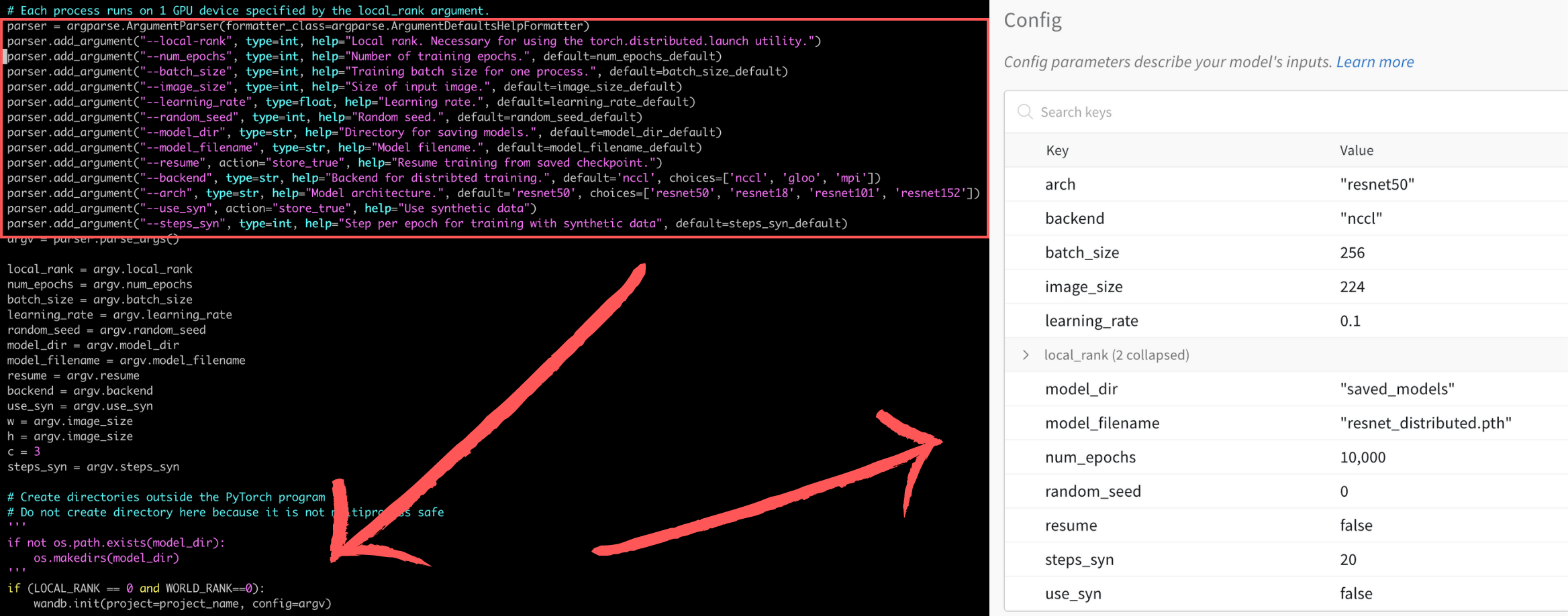 setting WandB terminal by codes